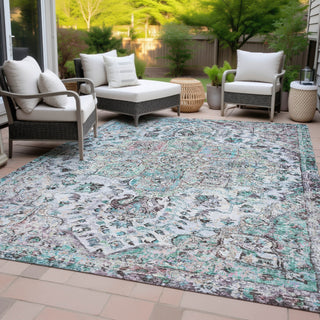 Piper Looms Chantille Global ACN2138 Sky Machine Washable Area Rug Outdoor Lifestyle Image Feature