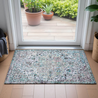 Piper Looms Chantille Global ACN2138 Sky Machine Washable Area Rug Scatter Lifestyle Image Feature