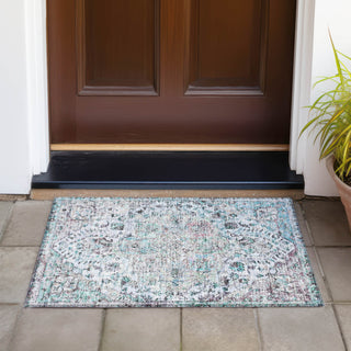 Piper Looms Chantille Global ACN2138 Sky Machine Washable Area Rug Scatter Outdoor Lifestyle Image Feature