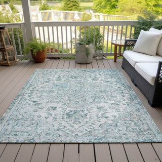 Piper Looms Chantille Global ACN2138 Teal Machine Washable Area Rug Outdoor Lifestyle Image Feature