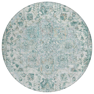 Piper Looms Chantille Global ACN2138 Teal Machine Washable Area Rug Round Main Image