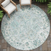 Piper Looms Chantille Global ACN2138 Teal Machine Washable Area Rug Round Outdoor Lifestyle Image Feature