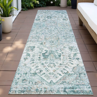 Piper Looms Chantille Global ACN2138 Teal Machine Washable Area Rug Runner Outdoor Lifestyle Image Feature