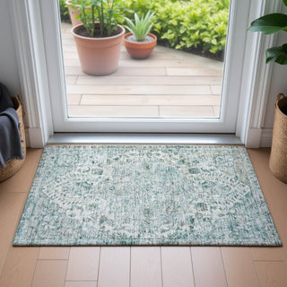 Piper Looms Chantille Global ACN2138 Teal Machine Washable Area Rug Scatter Lifestyle Image Feature