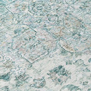 Piper Looms Chantille Global ACN2138 Teal Machine Washable Area Rug Swatch Image