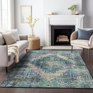 Piper Looms Chantille Global ACN2139 Green Machine Washable Area Rug Lifestyle Image Feature