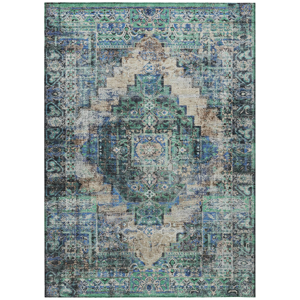 Piper Looms Chantille Global ACN2139 Green Machine Washable Area Rug main image