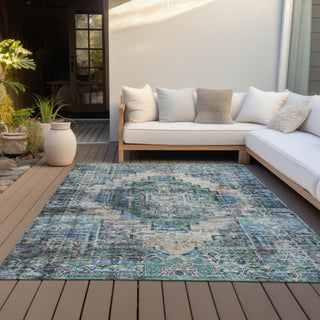 Piper Looms Chantille Global ACN2139 Green Machine Washable Area Rug Outdoor Lifestyle Image Feature