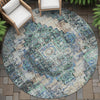 Piper Looms Chantille Global ACN2139 Green Machine Washable Area Rug Round Outdoor Lifestyle Image Feature