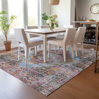 Piper Looms Chantille Global ACN2139 Pink Machine Washable Area Rug Lifestyle Image Feature