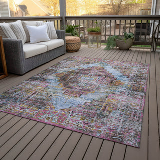 Piper Looms Chantille Global ACN2139 Pink Machine Washable Area Rug Outdoor Lifestyle Image Feature