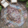 Piper Looms Chantille Global ACN2139 Pink Machine Washable Area Rug Round Outdoor Lifestyle Image Feature