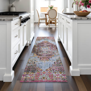 Piper Looms Chantille Global ACN2139 Pink Machine Washable Area Rug Runner Lifestyle Image Feature