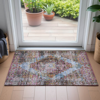 Piper Looms Chantille Global ACN2139 Pink Machine Washable Area Rug Scatter Lifestyle Image Feature