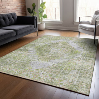 Piper Looms Chantille Global ACN2140 Aloe Machine Washable Area Rug Lifestyle Image Feature