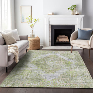Piper Looms Chantille Global ACN2140 Aloe Machine Washable Area Rug Lifestyle Image Feature