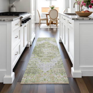 Piper Looms Chantille Global ACN2140 Aloe Machine Washable Area Rug Runner Lifestyle Image Feature