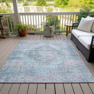 Piper Looms Chantille Global ACN2140 Blue Machine Washable Area Rug Outdoor Lifestyle Image Feature