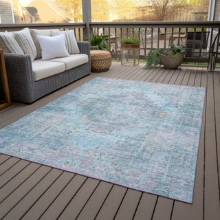 Piper Looms Chantille Global ACN2140 Blue Machine Washable Area Rug Outdoor Lifestyle Image Feature