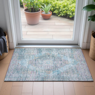 Piper Looms Chantille Global ACN2140 Blue Machine Washable Area Rug Scatter Lifestyle Image Feature