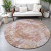 Piper Looms Chantille Global ACN2140 Blush Machine Washable Area Rug Round Lifestyle Image Feature