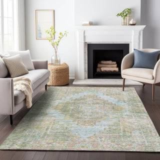 Piper Looms Chantille Global ACN2140 Green Machine Washable Area Rug Lifestyle Image Feature