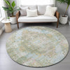 Piper Looms Chantille Global ACN2140 Green Machine Washable Area Rug Round Lifestyle Image Feature