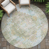 Piper Looms Chantille Global ACN2140 Green Machine Washable Area Rug Round Outdoor Lifestyle Image Feature