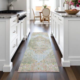 Piper Looms Chantille Global ACN2140 Green Machine Washable Area Rug Runner Lifestyle Image Feature
