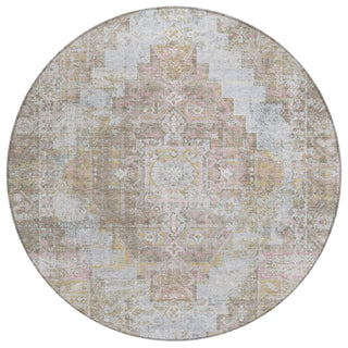 Piper Looms Chantille Global ACN2140 Taupe Machine Washable Area Rug Round Main Image
