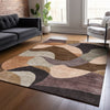 Piper Looms Chantille Abstract ACN2141 Chocolate Machine Washable Area Rug Lifestyle Image Feature