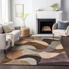 Piper Looms Chantille Abstract ACN2141 Chocolate Machine Washable Area Rug Lifestyle Image Feature