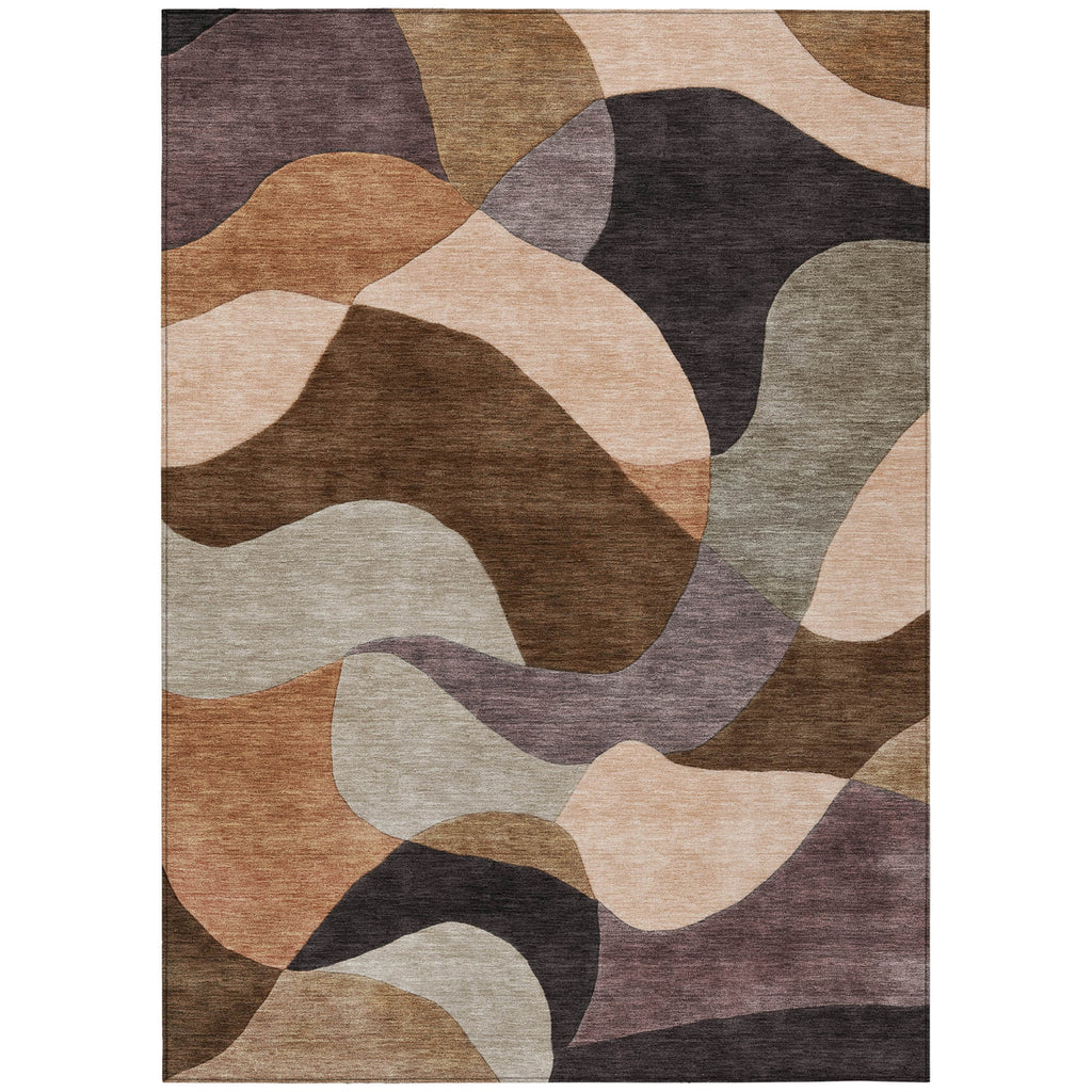 Piper Looms Chantille Abstract ACN2141 Chocolate Machine Washable Area Rug main image