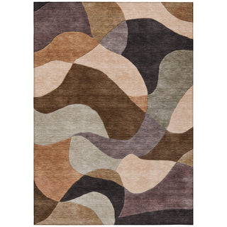 Piper Looms Chantille Abstract ACN2141 Chocolate Machine Washable Area Rug main image