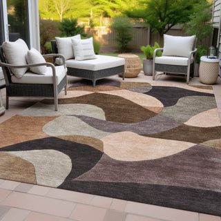 Piper Looms Chantille Abstract ACN2141 Chocolate Machine Washable Area Rug Outdoor Lifestyle Image Feature