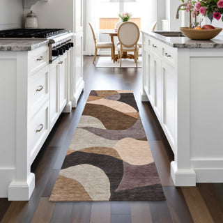 Piper Looms Chantille Abstract ACN2141 Chocolate Machine Washable Area Rug Runner Lifestyle Image Feature