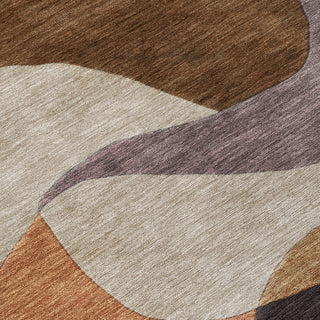 Piper Looms Chantille Abstract ACN2141 Chocolate Machine Washable Area Rug Swatch Image
