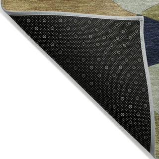 Piper Looms Chantille Abstract ACN2141 Green Machine Washable Area Rug Backing Image