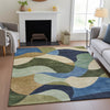 Piper Looms Chantille Abstract ACN2141 Green Machine Washable Area Rug Lifestyle Image Feature