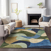 Piper Looms Chantille Abstract ACN2141 Green Machine Washable Area Rug Lifestyle Image Feature