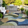 Piper Looms Chantille Abstract ACN2141 Green Machine Washable Area Rug Outdoor Lifestyle Image Feature