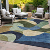 Piper Looms Chantille Abstract ACN2141 Green Machine Washable Area Rug Outdoor Lifestyle Image Feature