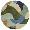 Piper Looms Chantille Abstract ACN2141 Green Machine Washable Area Rug Round Main Image