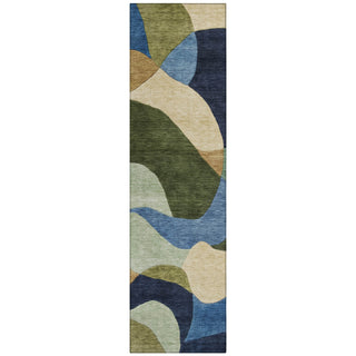 Piper Looms Chantille Abstract ACN2141 Green Machine Washable Area Rug Runner Main Image