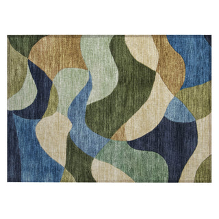 Piper Looms Chantille Abstract ACN2141 Green Machine Washable Area Rug Scatter Main Image