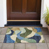 Piper Looms Chantille Abstract ACN2141 Green Machine Washable Area Rug Scatter Outdoor Lifestyle Image Feature