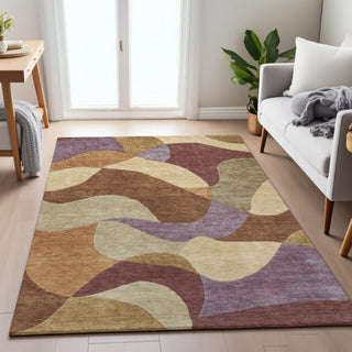 Piper Looms Chantille Abstract ACN2141 Paprika Machine Washable Area Rug Lifestyle Image Feature