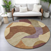 Piper Looms Chantille Abstract ACN2141 Paprika Machine Washable Area Rug Round Lifestyle Image Feature