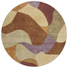 Piper Looms Chantille Abstract ACN2141 Paprika Machine Washable Area Rug Round Main Image