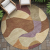 Piper Looms Chantille Abstract ACN2141 Paprika Machine Washable Area Rug Round Outdoor Lifestyle Image Feature